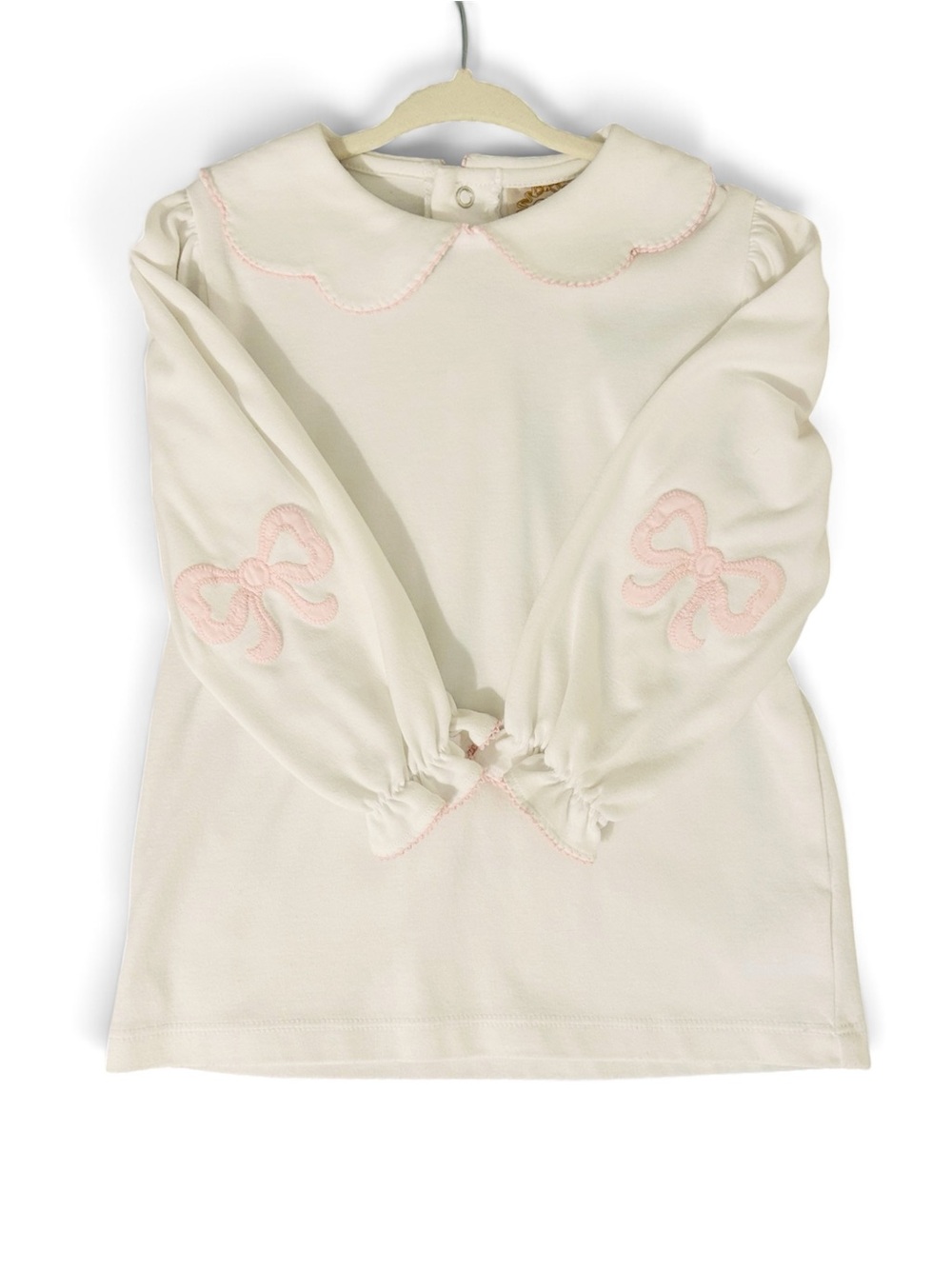 The Beafort Bonnet Company Girls Emma's Elbow Patch Bows Top Shirt Sz6